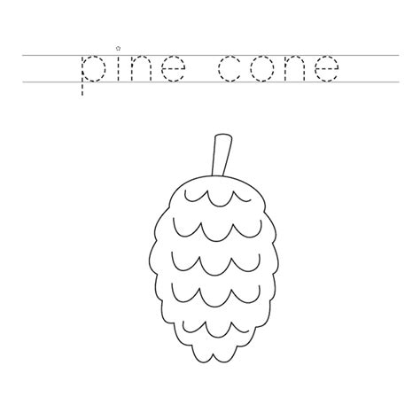 Premium Vector Trace The Letters And Color Pine Cone Handwriting