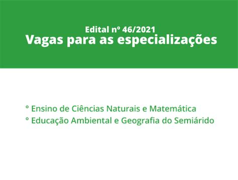 Pr Reitoria Divulga Vagas Remanescentes Em Cursos De Especializa O