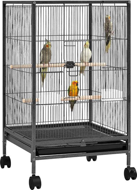 Yaheetech Wrought Iron Bird Cage With Play Top Stand Planet Of Aves