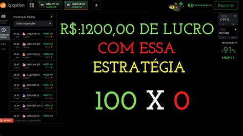 Iq Option R De Lucro Essa Estrat Gia Youtube