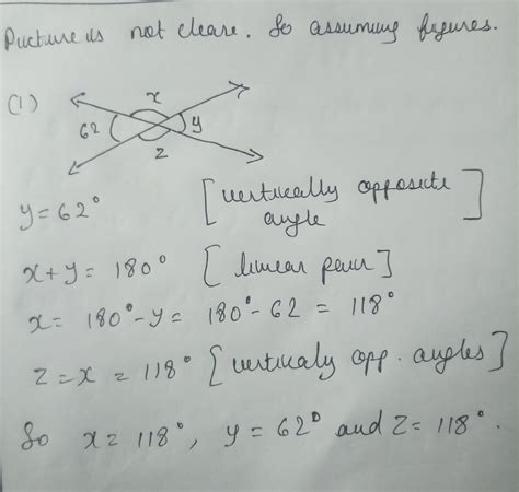 Find The Values Of X Y And Z In The Following Figures Maths Lines