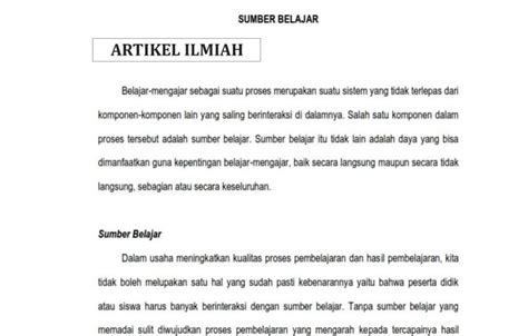 8 Contoh Artikel Ilmiah Penelitian Populer Singkat Yang Benar Pdf