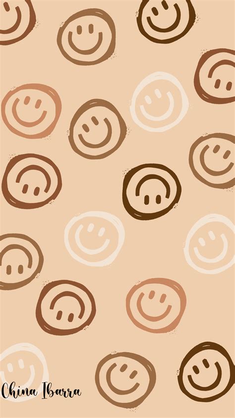 Happy Face Wallpaper Fondo De Pantalla Color Cafe Nud Cara Feliz Simple Phone Wallpapers