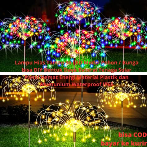 Jual Lampu Hias Taman 90 Led Model Pohon Bunga Bisa Diy Bentuk Daya