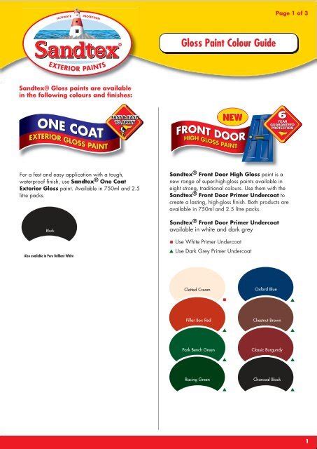 Gloss Paint Colour Guide Sandtex