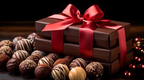 Premium Photo | Christmas chocolate candy in the box