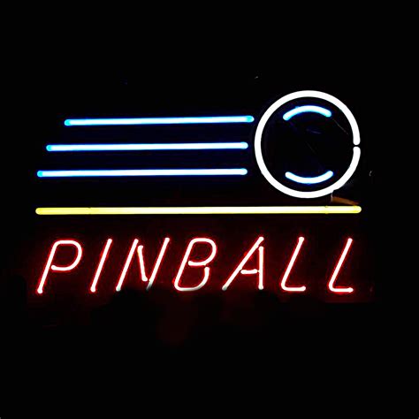 Pinball Neon Sign Game Room Planet Game Room Art