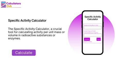 specific activity calculator  calculatorshub