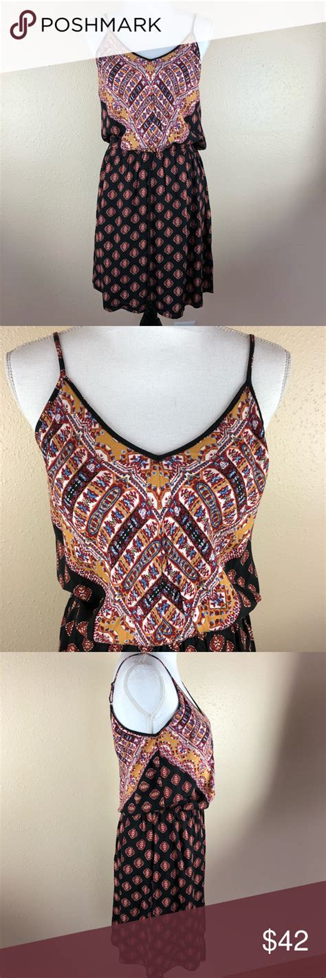 Nwt Olive And Oak Printed Boho Hippie Tank Dress Size M