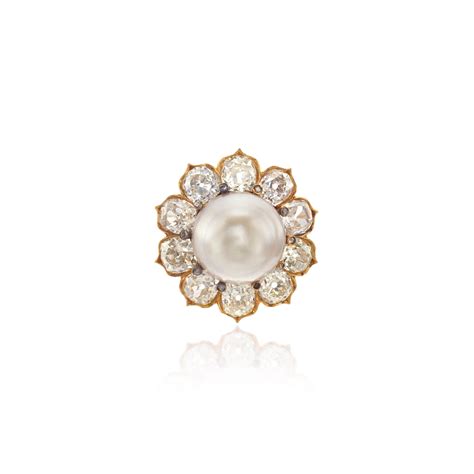 Fine Natural Pearl And Diamond Brooch Late Th Century Vienna