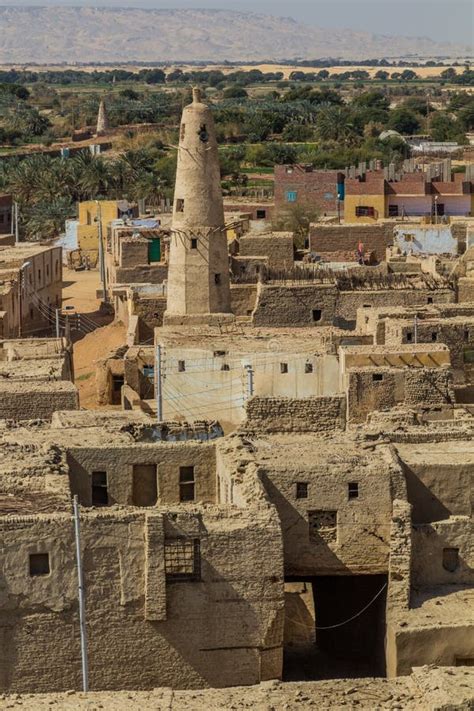 Aerial View Of Al Qasr Village With A Minaret In Dakhla Oasis Egy