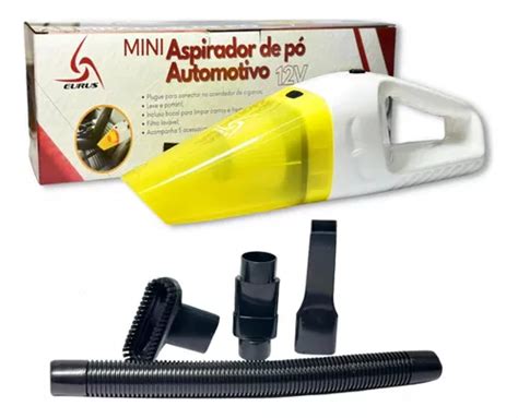 Mini Aspirador De Pó Automotivo Portátil Potente 120w 12v Cor Amarelo