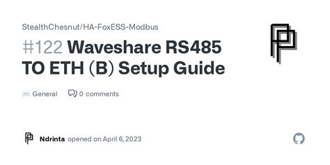 Waveshare RS485 TO ETH B Setup Guide StealthChesnut HA FoxESS