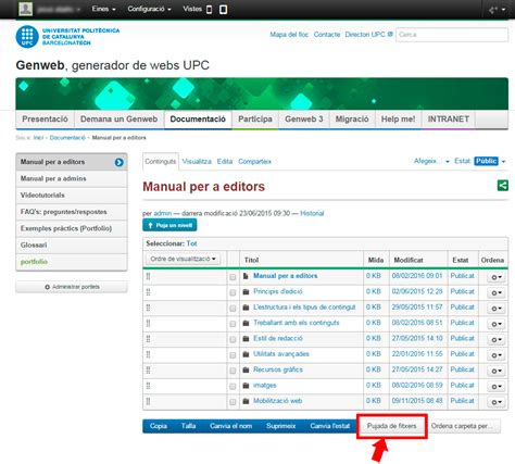 Fitxer Genweb generador de webs UPC UPC Universitat Politècnica