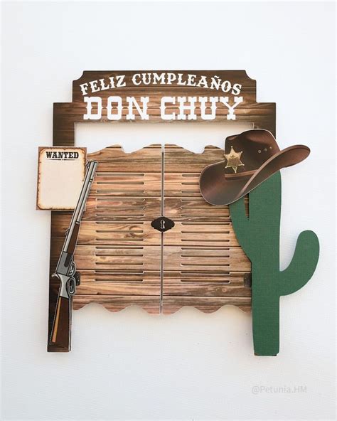 Cake Topper De Cumplea Os Con Tem Tica Vaquera Western Sombrero En Un