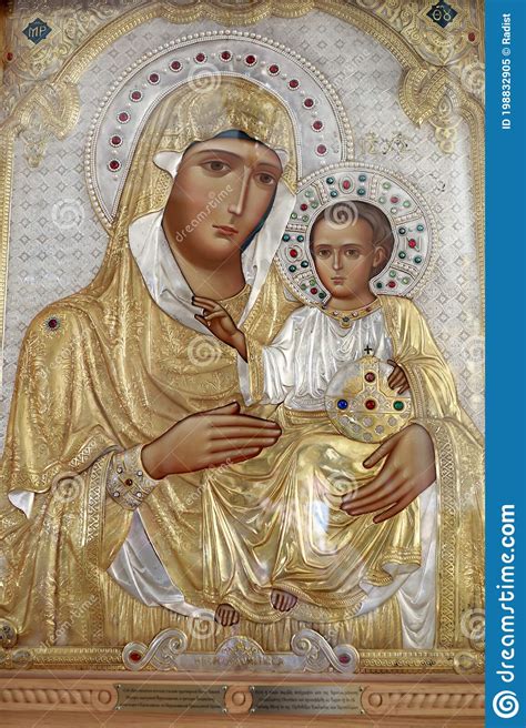 Icon of Jesus and Mary stock image. Image of holy, prayer - 198832905