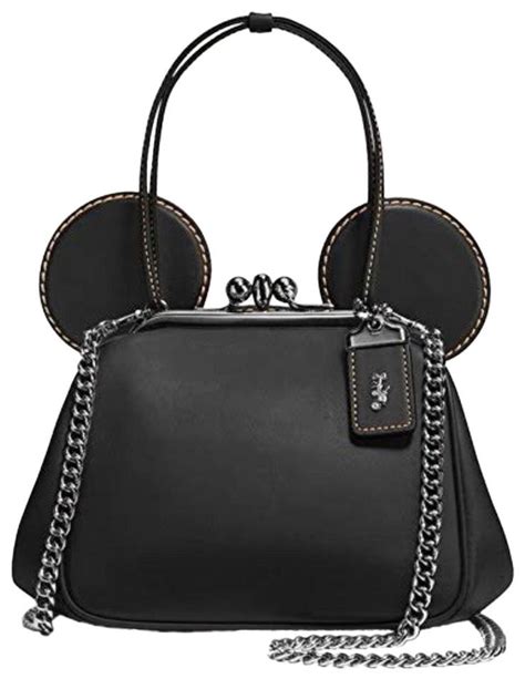 Coach Bags Disney X Mickey Mouse Kisslock Leather Shoulder Bag Black One Size Tradesy In