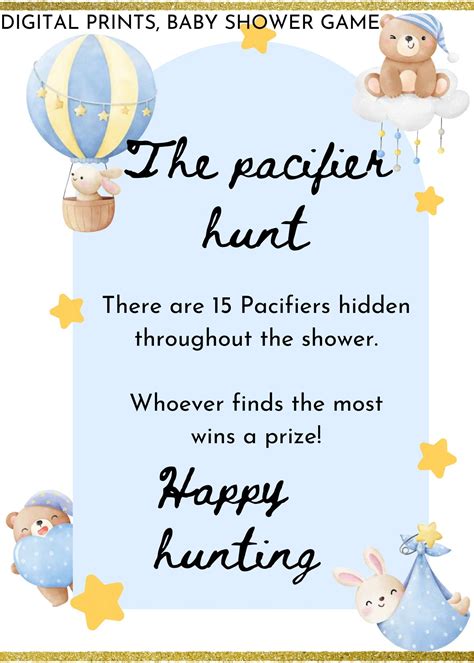 baby shower game  pacifier hunt baby shower game printable baby