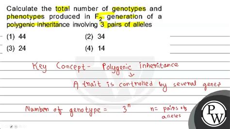 Calculate The Total Number Of Genotypes And Phenotypes Produced In