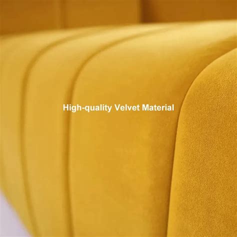 86.6" Modern Velvet Upholstered Sofa 3-Seater Sofa Luxury Sofa Solid W ...