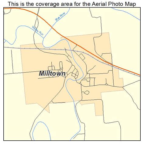 Aerial Photography Map Of Milltown In Indiana