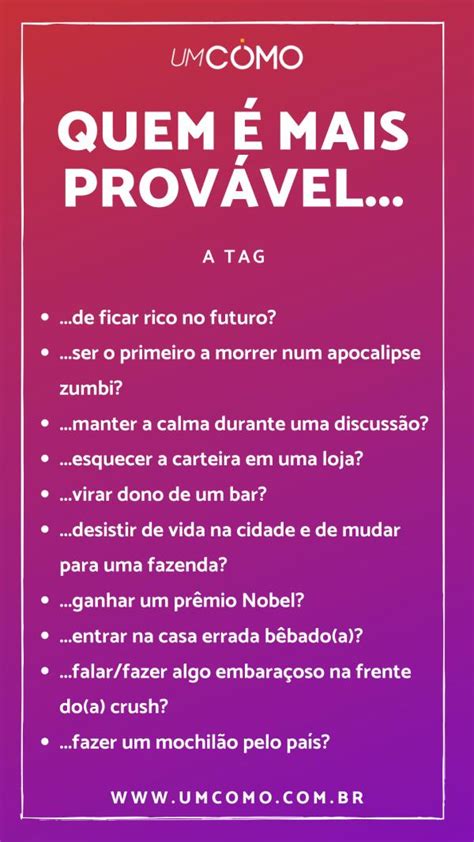 Tag Quem Mais Prov Vel Perguntas Geniais