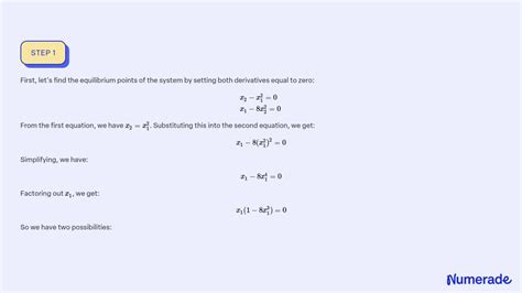 Solvedfind All Equilibrium Points Of The System Determine The Linearization Of The Given