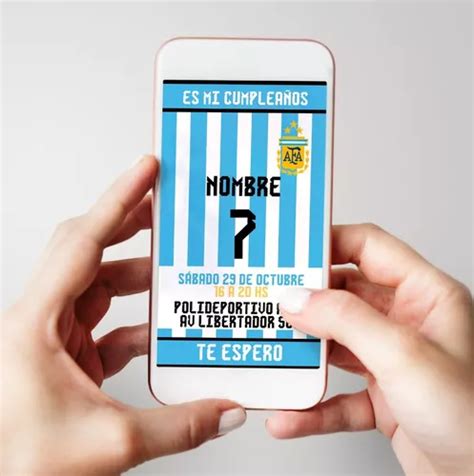 Tarjeta Digital Invitaci N Cumplea Os Argentina Futbol