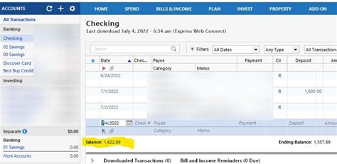 Why Does Quicken No Longer Show The Bank Balance At The Bottom Of The