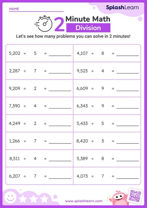 Divide 4 Digit Numbers By 1 Digit Numbers With Remainder Horizontal