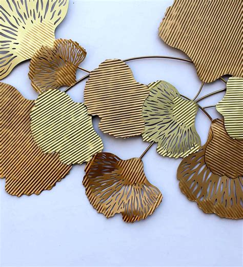 Buy Iron Decorative Flower Wall Art In Gold By Craftter Online Floral