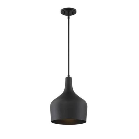 Savoy House Meridian 1 Light Matte Black Shaded Pendant Light M70020mbk The Home Depot