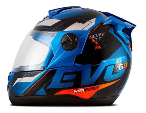 Capacete Moto Novas Cores Liberty Evolution G Evo Pro Tork Cor Azul E