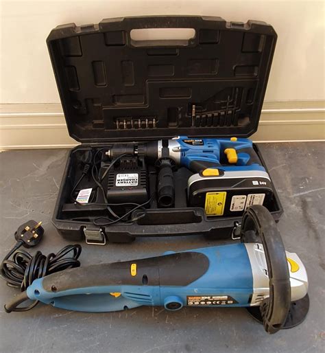 Workzone Electric Tools To Include A 9grinder Together With A 24v Cordless Hammer Drill Collection