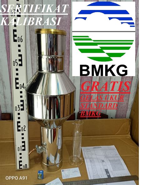 Ombrometer Alat Ukur Curah Hujan Rain Gauge Bahan Stainless Steel