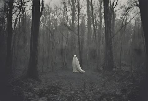 Premium Ai Image Gloomy Ghost Standing On Ground In Forest