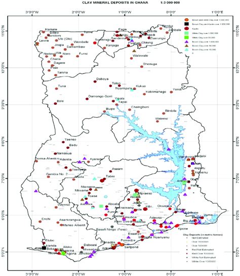 A Map Of The Clay Mineral Deposits In Ghana Source Geological Survey