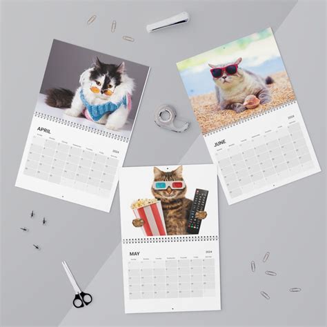 Funny Cat Wall Calendar for Cat Lover, Monthly Cat Calendar Gift for ...