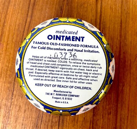 Vintage Rawleighs Medicated Antiseptic Salve Floral Round Tin 5oz 4wide