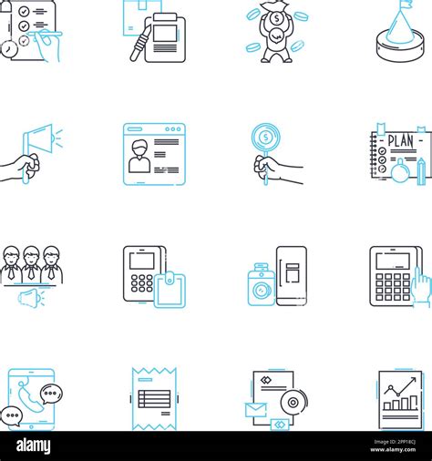 Juego De Iconos Lineales De Control De Gastos Presupuesto Seguimiento