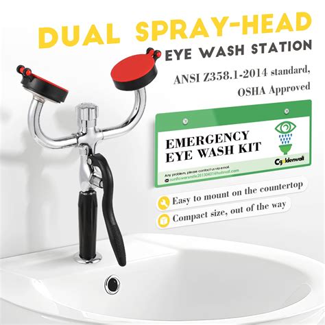 Snapklik Cgoldenwall Eyewash Station Drench Hose Eye Wash Station