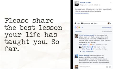 Robin Sharma’s Fans Share The Best Lesson Life Has Taught Them Working With Grace