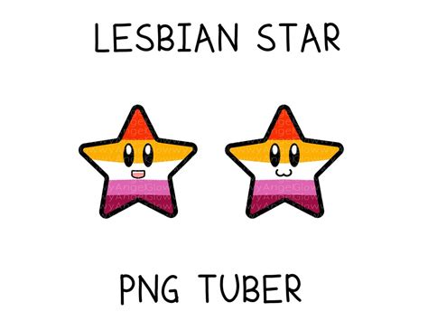 Lesbian Pride Flag Star Cute Kawaii PNG Tuber High Resolution LGBTQ Clipart Twitch