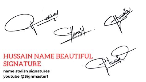 How To Sign Hussain Name Sign Signature Ideas Autograph Tutorials Youtube