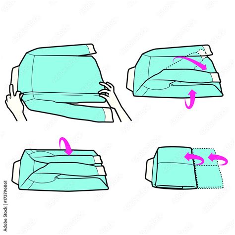 How to fold a shirt Stock Vector | Adobe Stock