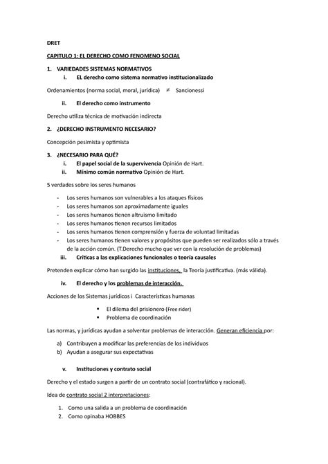 Indice Esquema Dret Capitulo 1 El Derecho Como Fenomeno Social 1