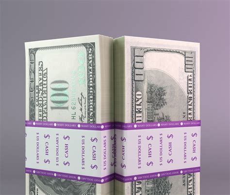 Set Of Dollar Bills D Model Cgtrader