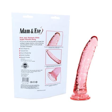 Adam Eve Pink Jelly Realistic Dildo Dildos Adam Eve