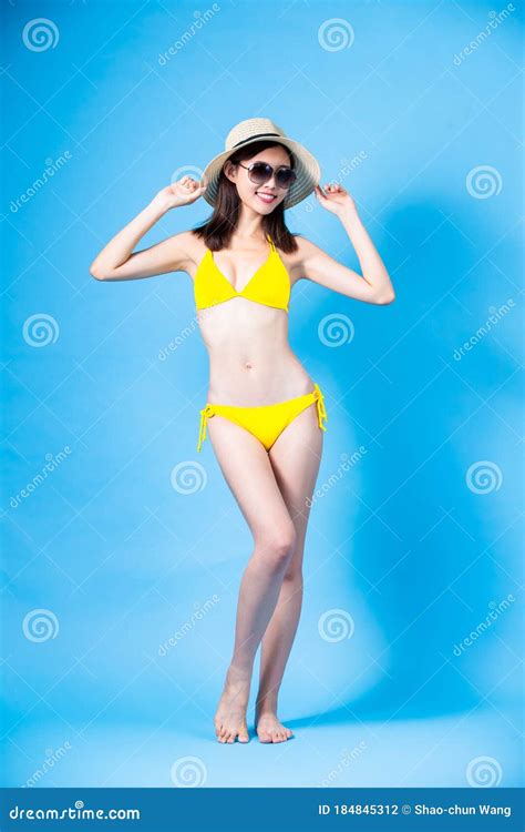 Asian Woman Wear Bikini Swimsuit Stock Photo Image Of Length Lady