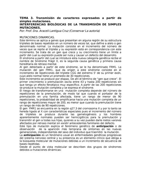 Interferencias Biolgicas Tema Transmisi N De Caracteres